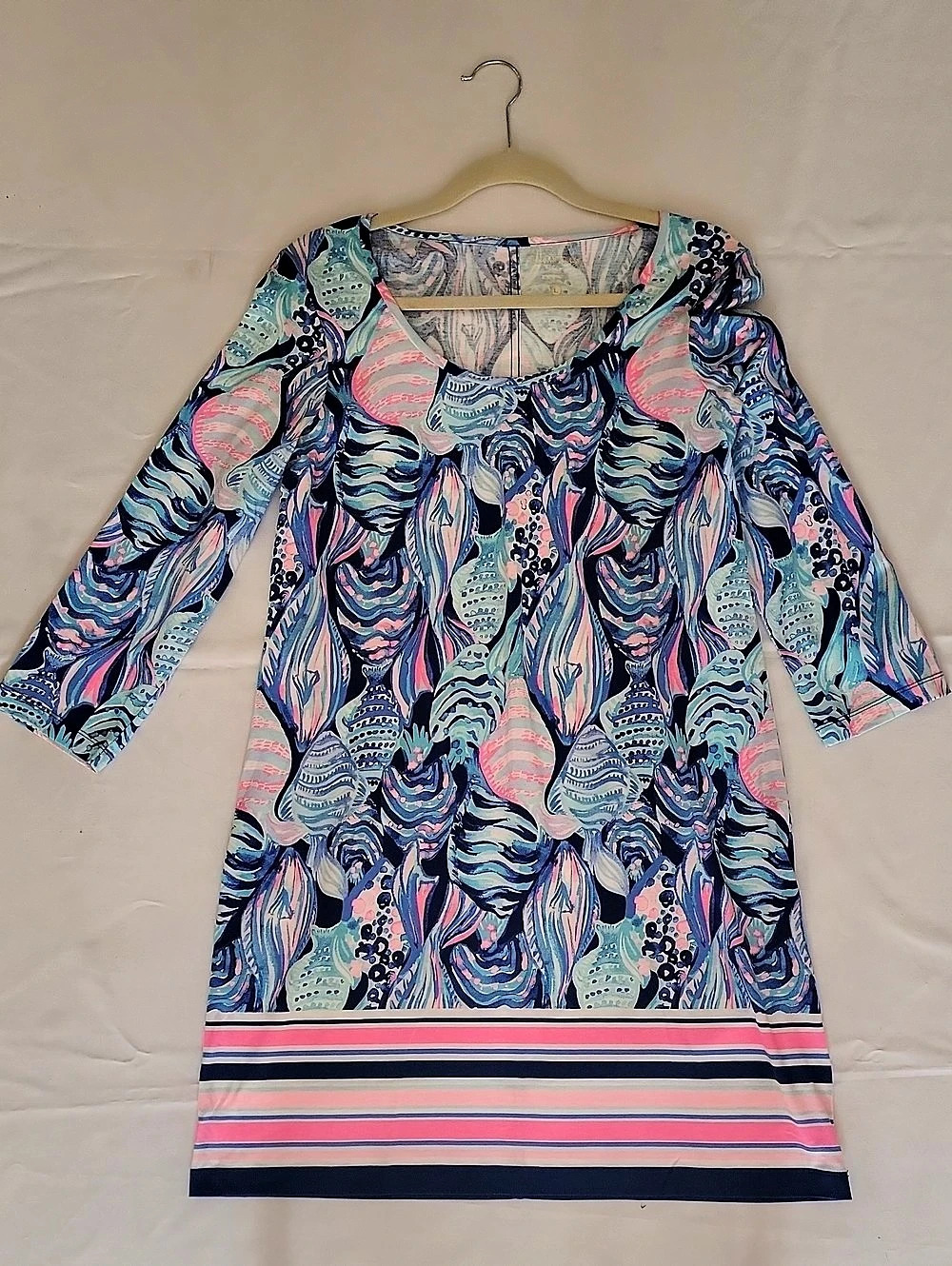 Lilly Pulitzer Linden Dress Abstract Mini Dress Blue & Pink -Size L